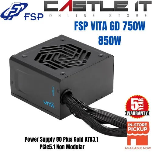 FSP VITA GD 750W 850W Power Supply 80 Plus Gold ATX3.1 PCIe5.1 Non Modular