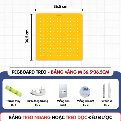 Bảng lỗ Pegboard treo tường Dola Home không cần khoan trang trí sắp xếp nhà cửa