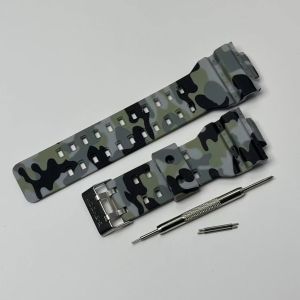 Strap for Casio G-Shock GA-100/110/140/200/400/700 800 GD-100/110/120 Men Replacement Black Gold Buckle Watch Strap