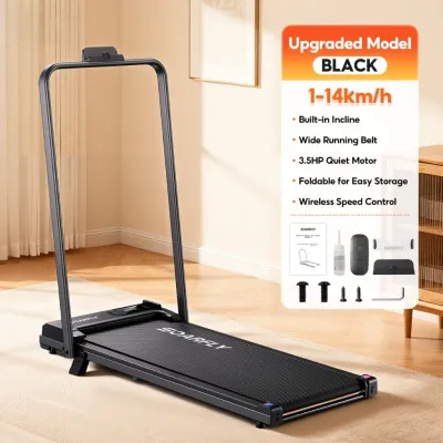 SOARFLY 14KM Walking Treadmill Pad with Handle Gym Equipment Bluetooth Foldable Cardio Treadmill