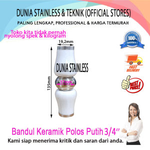 Bandul Keramik Polos Putih 3/4 inch Aksesories stainless steel