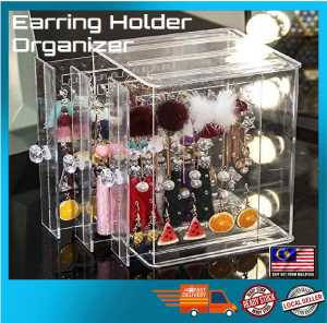 🇲🇾[M’sia] Ready Stock jewellery Storage Holder Earrings Display Organizer Acrylic Transparent 耳环收纳盒