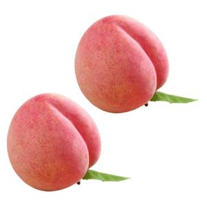 2pcs Artificial Peach Realistic Faux Fruits Peaches for Home Kitchen Table Decoration and Photography