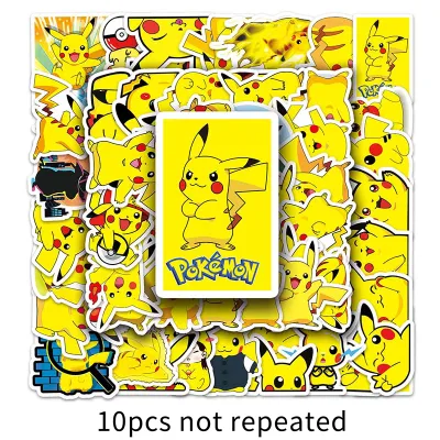 54Pcs Pokemon pelekat Kawaii Pikachu Skateboard basikal gitar Laptop kanak-kanak kalis air Stiker mainan