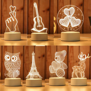 SANX 3D LED Lamp Creative 3D LED Night Lights Novelty Illusion Night Lamp 3D Illusion Table Lamp For Home Decorative Light Gift Lamp