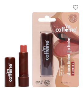mCaffeine Choco Lip Balm with Berries Moisturizes Lip - Pink Tint For Men & Women For All Skin Types