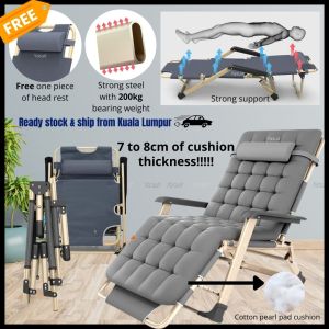 Lazy Chair Foldable Premium Bed Sleeping Chair Cottom Cushion Lounge Sleeping Comfortable Recliner Relax Malaysia Seller