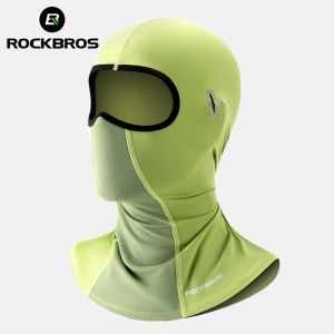 ROCKBROS Face Mask UV Protection Cool Ice Silk Cycling Headgear Breathable Exended HIgh Elastic Bicycle Motorcycle Face Cover With Glasses Hole