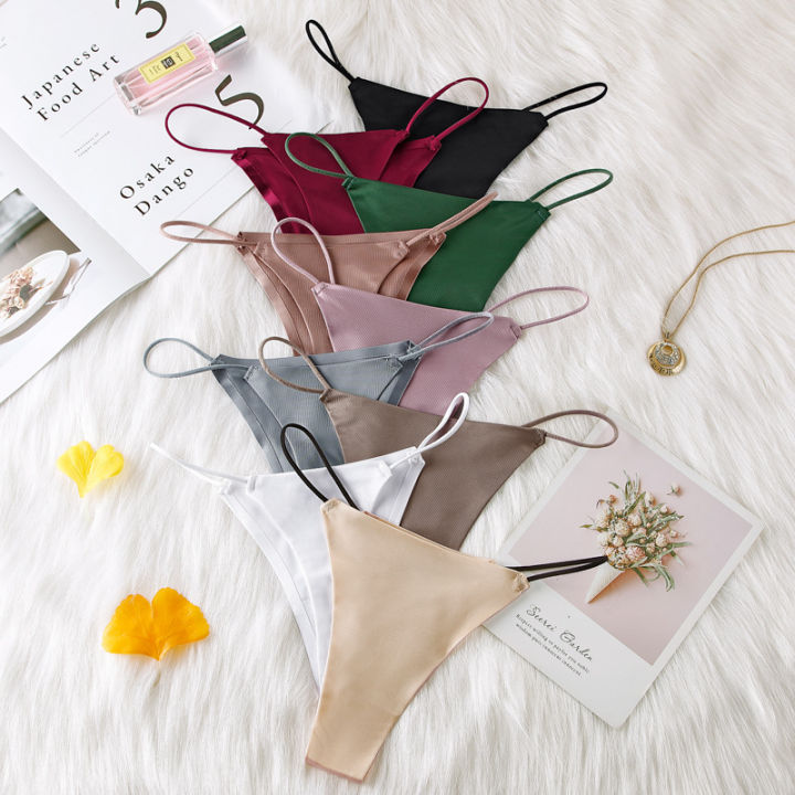 ZXYOUPING Ice Silk Sports G String Panties for female Seamless Solid