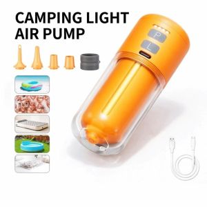 NHG Cordless Camping Light Air Pump Rechargeable 5pcs Nozzles Electric Air Pump Multifunctional Ultra Fast Inflatable Pump Beach
