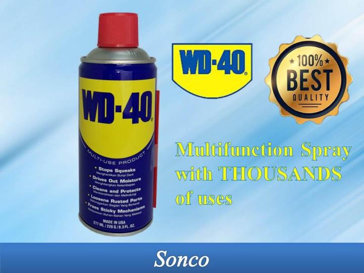WD-40 Multipurpose Spray (277ml) Lubricant For Squeaky Doors Rust Remover  For Bolts Cleans And Protects Power Tools Moisture Protection For Machinery  - Lazada | Lazada