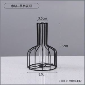 Decorative Vases Golden Ironwork Flowerpot Light Luxury Stability Clear Glass Fashion Visual Effects