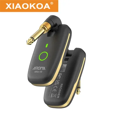 XIAOKOA Aroma Aru-10 Electric Guitar Pickup Transmitter Receiver System 7 Channels UHF Channel for Electric Guitar Bass Amplifier