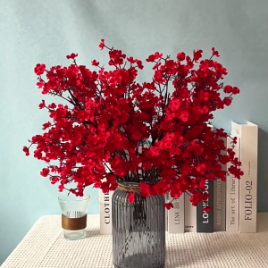 ดอกลำต้นยาวตกแต่งกิ่งยิปโซฟิลาเทียม10ชิ้น50ซม. ดอกไม้ปลอมเหมือนจริงสำหรับงานปาร์ตี้และใช้ในบ้าน