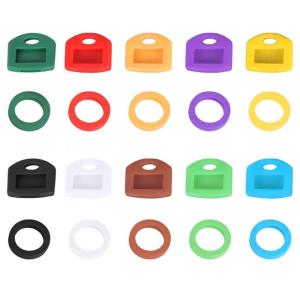 Multiple Color Elastic Key Covers Markers For Quick Key Identification And Protective Includes Round And Square Designs