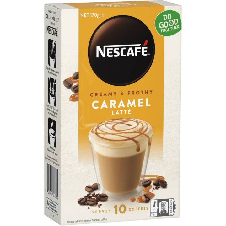 Nescafe10 Sachets Caramel Latte Kopi Import Aussie