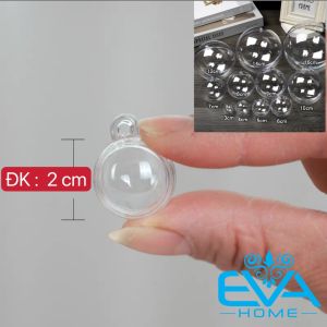 Set 5 Quả Bóng tròn Nhựa Trang Trí Trong Suốt Đường Kính 2 Cm