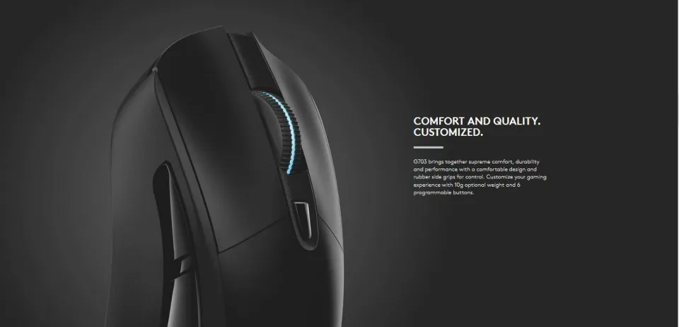 Logitech G703 LIGHTSPEED Wireless Gaming Mouse with HERO 16K Sensor