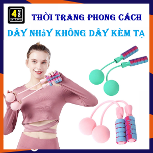 Dây Nhảy Tập Thể Dục Giảm Cân Không Dây Kèm Tạ Chuyên Nghiệp Cho Nữ. Dây Nhảy Không Dây Có Bóng Điều Chỉnh Tiện Lợi