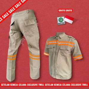 Atasan Kerja Pendek Wearpack Setelan Logo safety bendera / Baju Safety Seragam Kerja / Kemeja Proyek Atasan Lengan Pendek