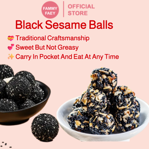 【FAMMY FAEY】Five Black Nut Balls Black Sesame Balls Melon Crisps Whole Grain Snacks Black Rice Black Beans Five Black Balls黑芝麻丸
