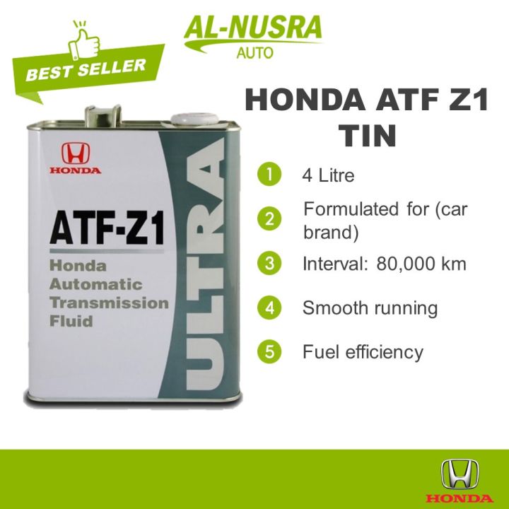 HONDA ATF Z1 TIN 4L AUTO TRANSMISSION FLUID GEAR OIL MINYAK GEARBOX AUTO (CITY / CIVIC / CRV