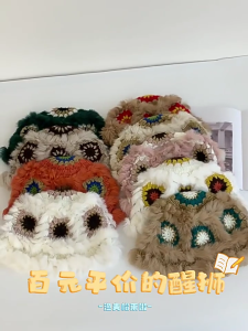 Handmade Knit Mũ tai bèo hoa Cho Phụ Nữ Dệt Hoa Sang Trọng Mũ tai bèo mềm Hat Dành Cho Người Lớn Thanh Thiếu Niên Mùa Đông mũ thủy thủ