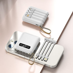 Sạc Dự Phòng 20000mAh Dung Lượng Lớn Tích Hợp Sẵn 4 Dây Sạc Type-C Ligtning Micro USB Có Đèn Led Bảo Hành 2 Năm