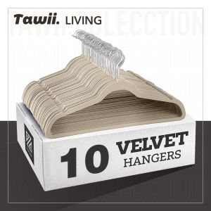 50pcs Velvet Clothes Hanger Anti-Distortion Hanger Shoulder Corner Traceless Clothes Hanger hanging clothes finisher