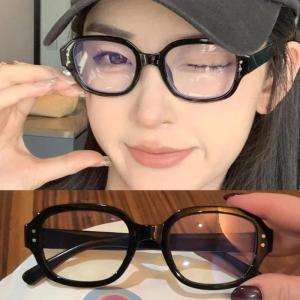 Korea Narrow Oval Rectangle Frame Anti Blue Light Eyeglasses Transparent Myopia Glasses For Women Men Anti-radiation Glasses