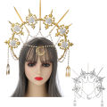 Women's Halo Crown Mary Goddess Headband Goddess Pointer Moon For Wedding Party Evening Photo Hair Hoop. 