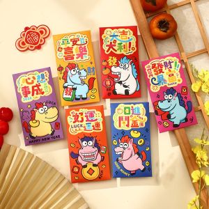Joeyth ampao money envelope 2026 red envelope for money angpao new version 2025 ampao 2026 red pocket envelop Chinese Style 2026 Red Envelopes Thickened Cartoon Horse Year Money Envelope Festival Traditional Lucky Red Pocket Chinese New Year