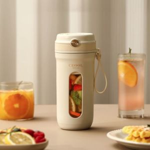 NCNC(OKDEALS01) ชาร์จ USB ถ้วยปั่นผลไม้ พร้อมหลอดที่ถอดออกได้ ใบมีด 4/10 ถ้วยคั้นน้ำผลไม้ไฟฟ้า หลายฟังก์ชัน ขนาดเล็ก ที่บดน้ำแข็ง ผัก