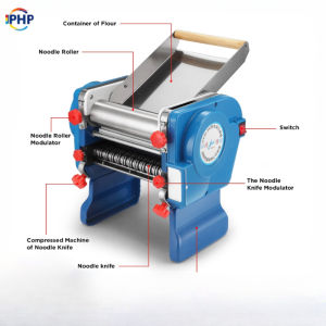 July and Ansheng 370W Household Electric Noodle Press – Stainless Steel Desktop Machine with Dough Roller & Kneading Function 220V Noodle Maker