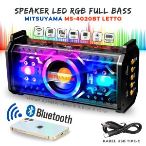 Speaker Aktif Super Bass Bluetooth Mecha LETTO dari MITSUYAMA Lampu RGB subwoofer extra bass stereo sound TWS Wireless Speaker Bluetooth Full Bass Subwoofer Salon bluetooth full bass