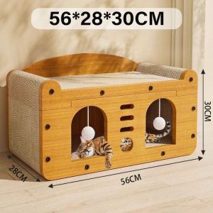 Double Layer Cat Bed Wooden Cat Scratch Board  Cat Lounge Chair Cat Nest Integrated Grind Removable