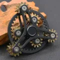 Pure Brass Fidget Spinner Gears Linkage Fidget Gyro Toy Metal DIY Hand Spinner Spins Long Time EDC Focus Meditation Break Bad Habits ADHD with Multiple Premium Bearings (13 Bearings Black). 