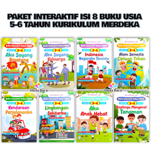 Buku Interaktif Paket PAUD Usia 4-5/5-6 Tahun (Isi 8 Buku) Kurikulum Merdeka - GOS
