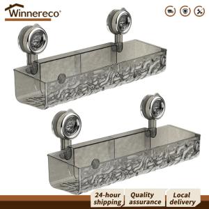 [Winnereco Flagship Mall]ที่ใส่แปรงสีฟันในห้องน้ำแบบดูดสูญญากาศใส 2 ชิ้นสำหรับจัดเก็บในผนังโดยไม่ต้องเจาะ