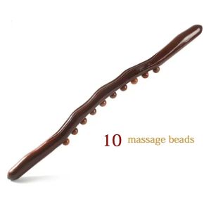 Giftidea 10/20 Beads Massager Tendons Beech Wood Scraping Stick Point Treatment Guasha Abdominal Massager