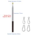 LUZMAR Solid Wood Handle Flagpole Retractable 200/250/300cm Tour Guide Flag Pole Multi-functional Stainless Steel Rod Teaching Stick Tour Guide. 
