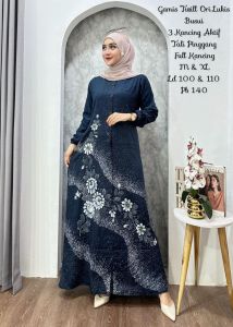 Ariefa Batik - ( S M L XL XXL ) Terbaru Gamis twill rayon premium pekalongan gamis twil batik cap super abstrak - Home Dress Homey Kolase