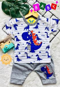 Setelan Baju bayi anak laki laki motif karakter JERAPAH usia bayi 3bln s/d 24 bulan Max BB 12 kg