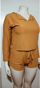 Dimple long sleeves  pull over and short coordinate sets fo plus size