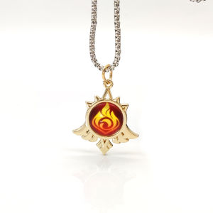clu LZ1529 Genshin Impact Vision Necklace Luminous Anime Pendant Chain Cosplay Eyes of God Keychain Fashion Accessories Girl Boy 1529ZL ulc