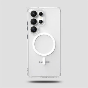 Case For Samsung Galaxy S24 Ultra S25 S26 Ultra For Matte AG Transparent Back Cover Bumper Metal Button Shell