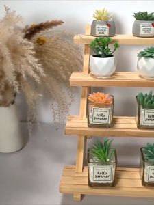 BHQ Figurine Wooden Display Stand Toy Storage Jewelry Stair Perfume Shelf Rack Anime Handmade Storage Rack