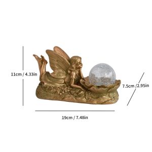 PATTYUIO Premium Resin Resin Statue Soft Light Solar Powered Solar Angel Decorative Piece Lovely Outdoor Decoration Outdoor Garden