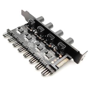 4Knob Cooling Fan Speed Controller PC 8 Channels Fan Hub for CPU Case HDD VGA PWM Fan PCI Bracket 12V Fan Controller