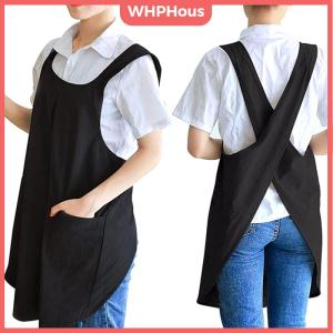 WP💓💛💖 Cross Back Aprons For Women Smock Apron With Pockets Cute Gardening Dress Crossed Aprons For Women With Pockets Aprons